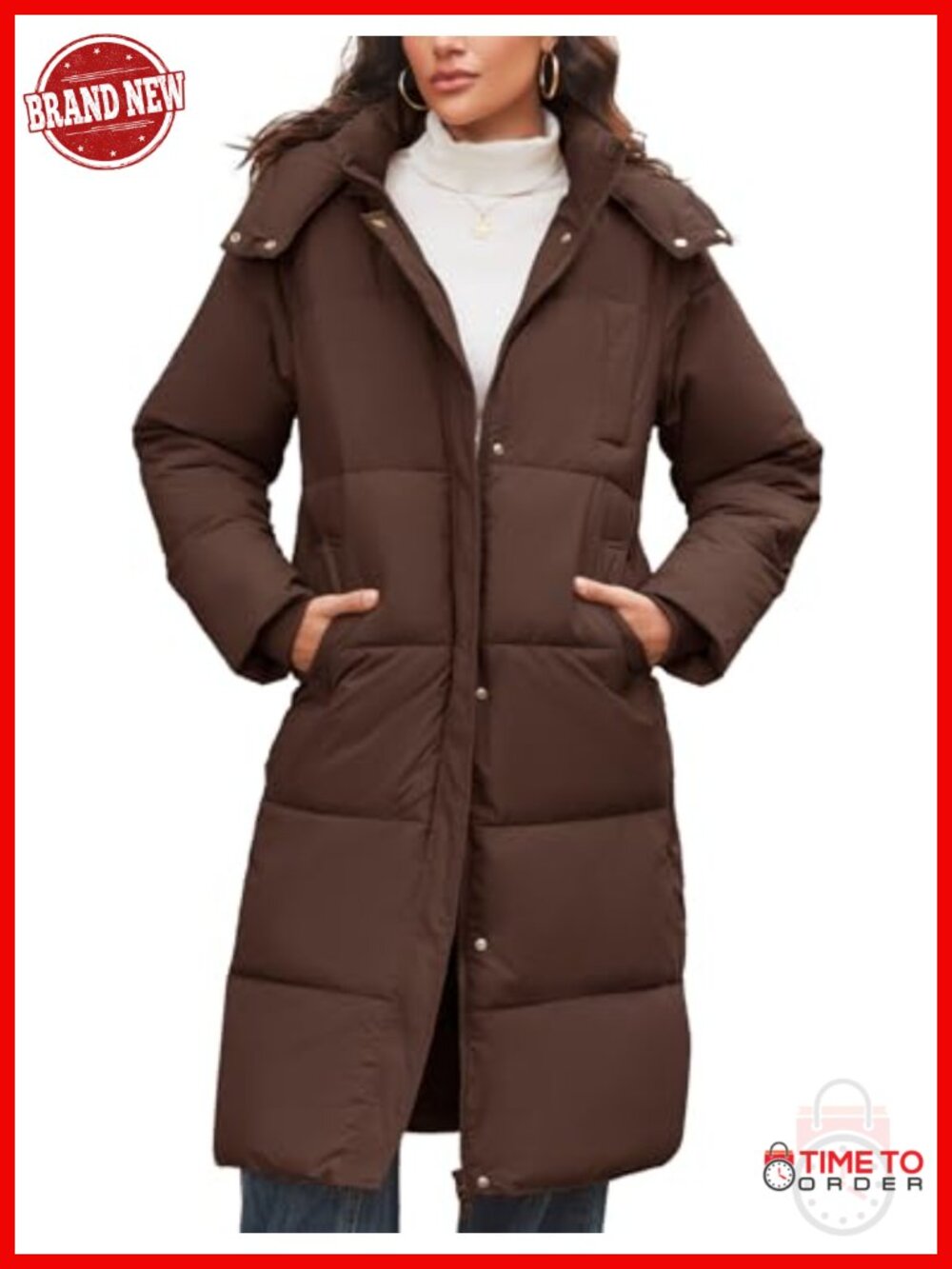 Women's Long Hooded Puffer Coat Thick Down Parka Winter Jacket